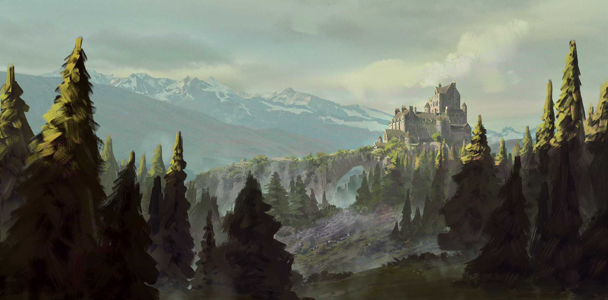 Artstation Castle On The Hill Dominik Zdenkovic