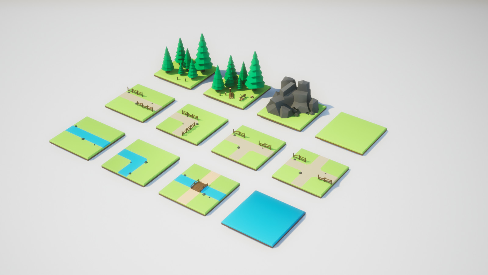 Woods, Mountain, Roads, Rivers