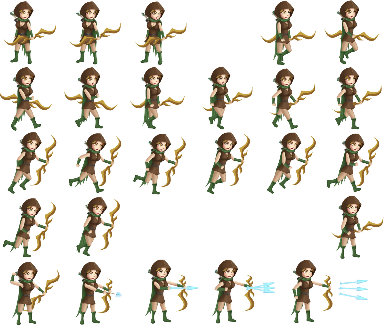 Sprite Sheet персонаж девочка
