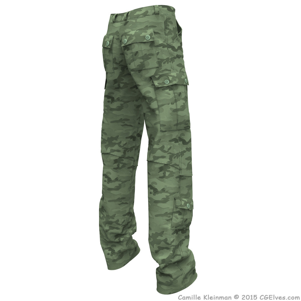 ArtStation - Marvelous Designer Pants (Military cargo pants)