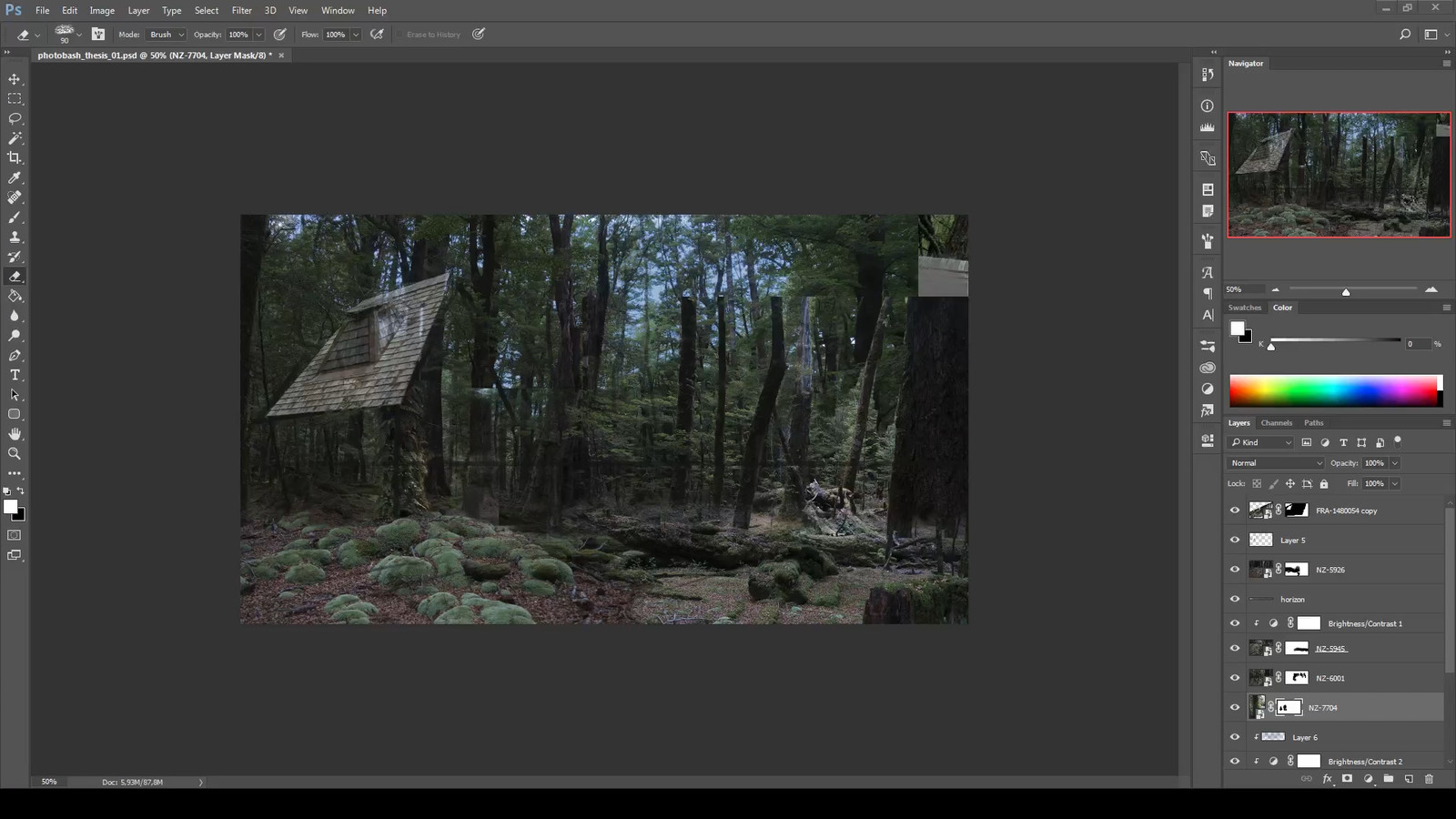 06 - The canvas is filled with photo material as a base. Now to head off into details.