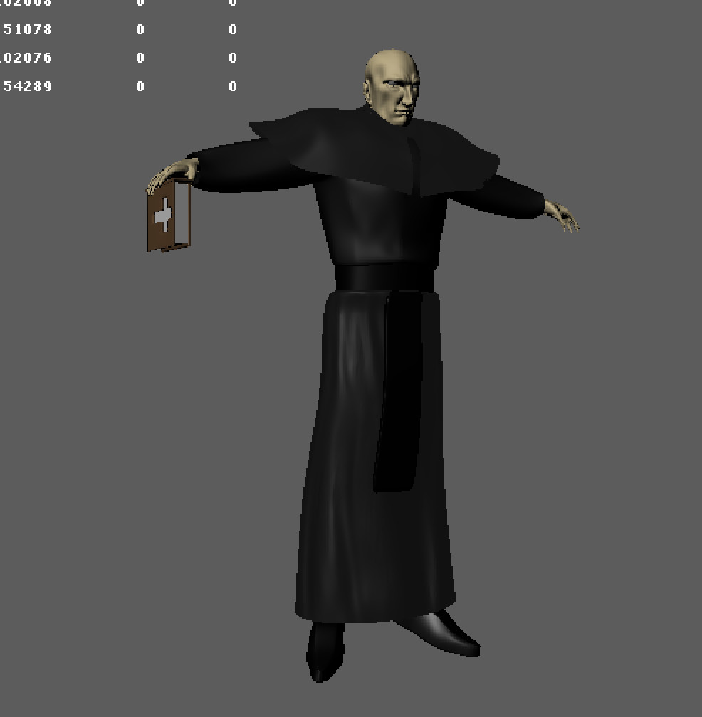 Jason Lee Low Poly Priest Muscle Man Model