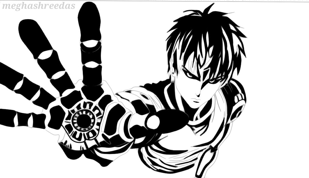Meghashree Das Genos Line Art One Punch Man