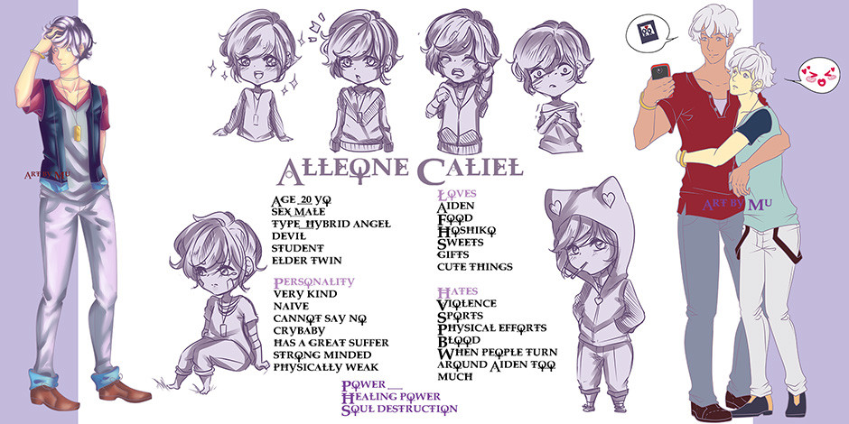 Artstation Original Characters Reference Sheet Mu Rielle Arts