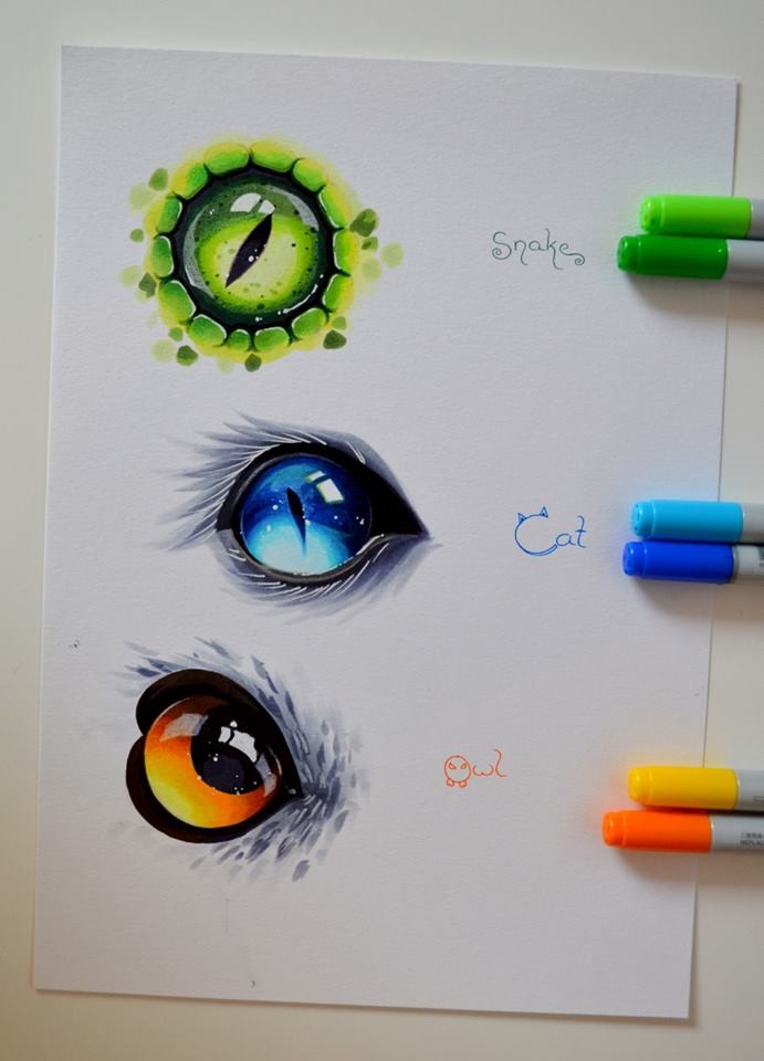ArtStation - Animal Eyes / Eye Series / Copic Marker