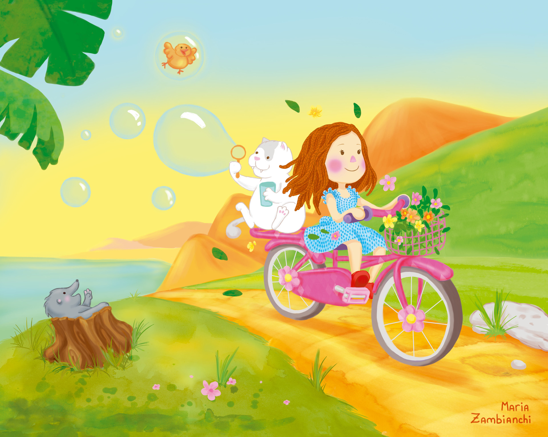 Una niña hotsell en una bicicleta