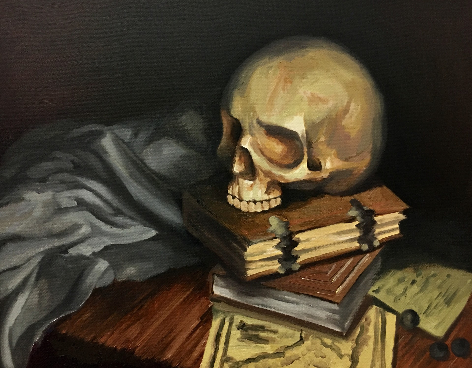 Artstation Skull Oil Painting Nan Shi