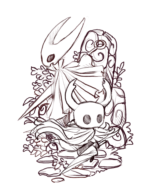 Как нарисовать hollow knight