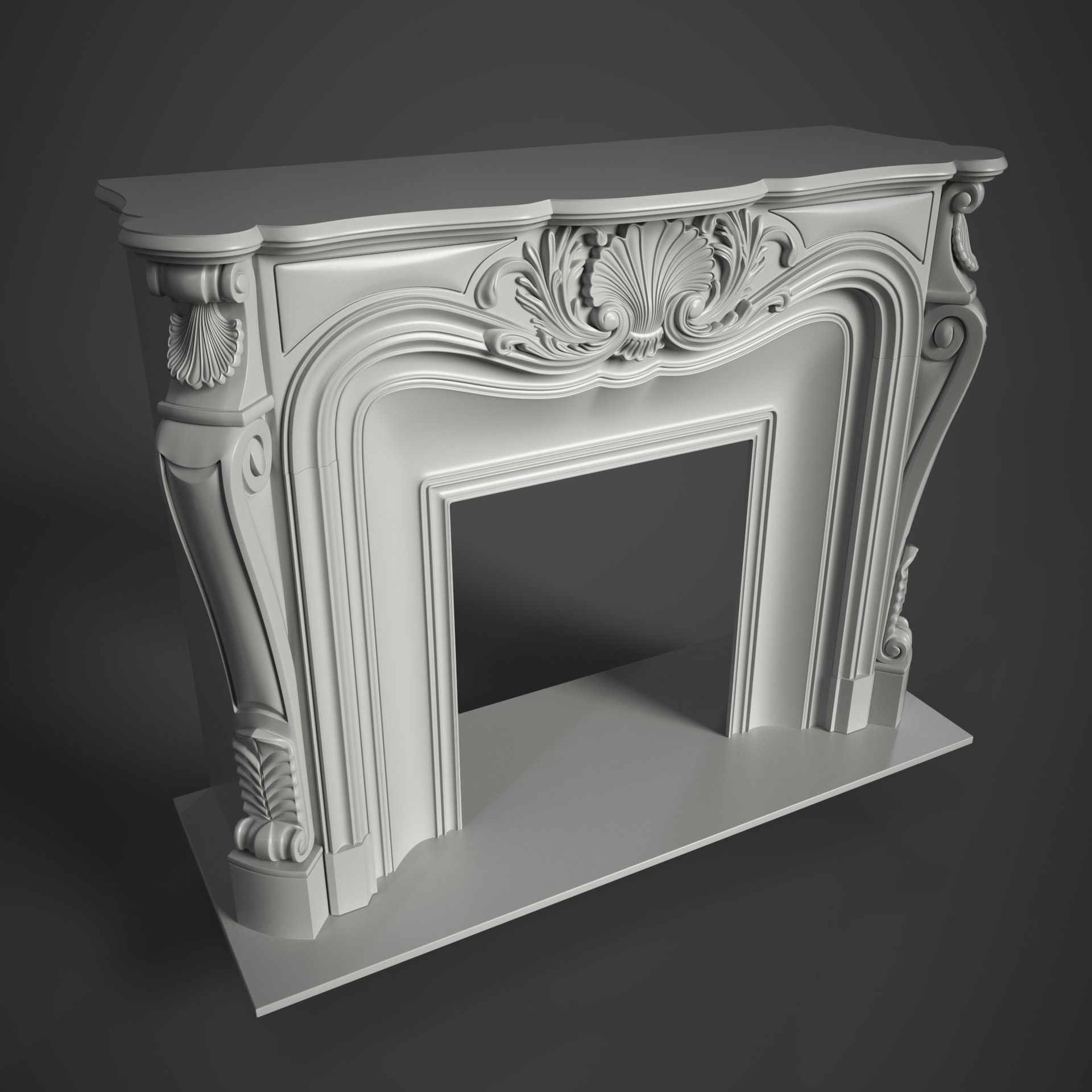 Artstation Baroque French Fireplace Sergey Isaev