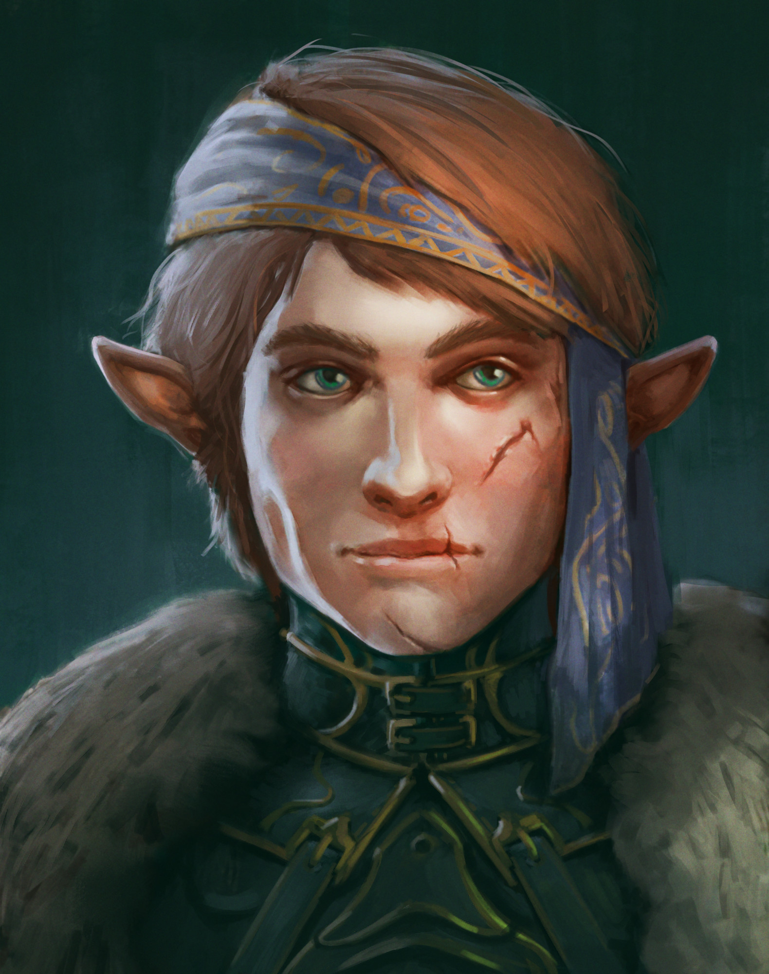 Face portrait for a character I'll be playing in D&amp;D, V...