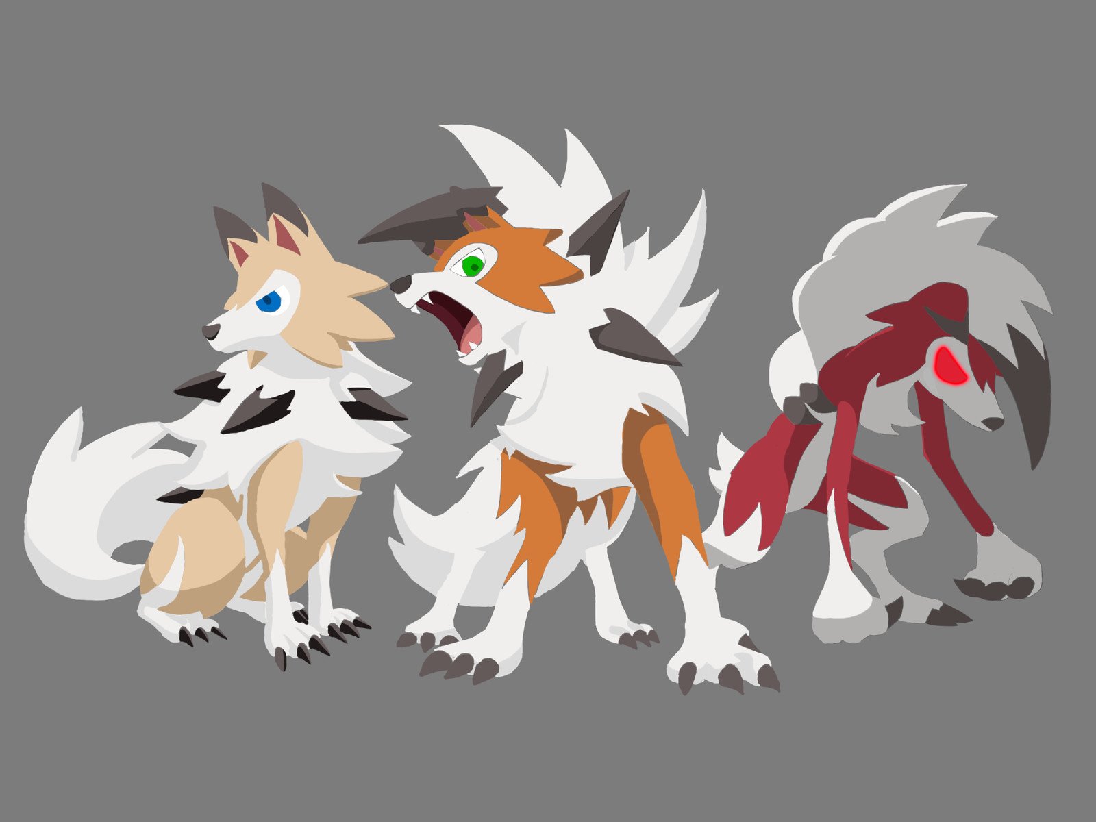 Artstation Three Forms Of Lycanroc Maddie Torres