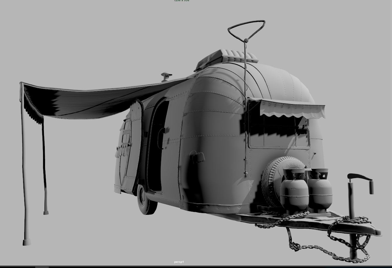 Airstream Camper Adding Tertiary details and Stylized shapes