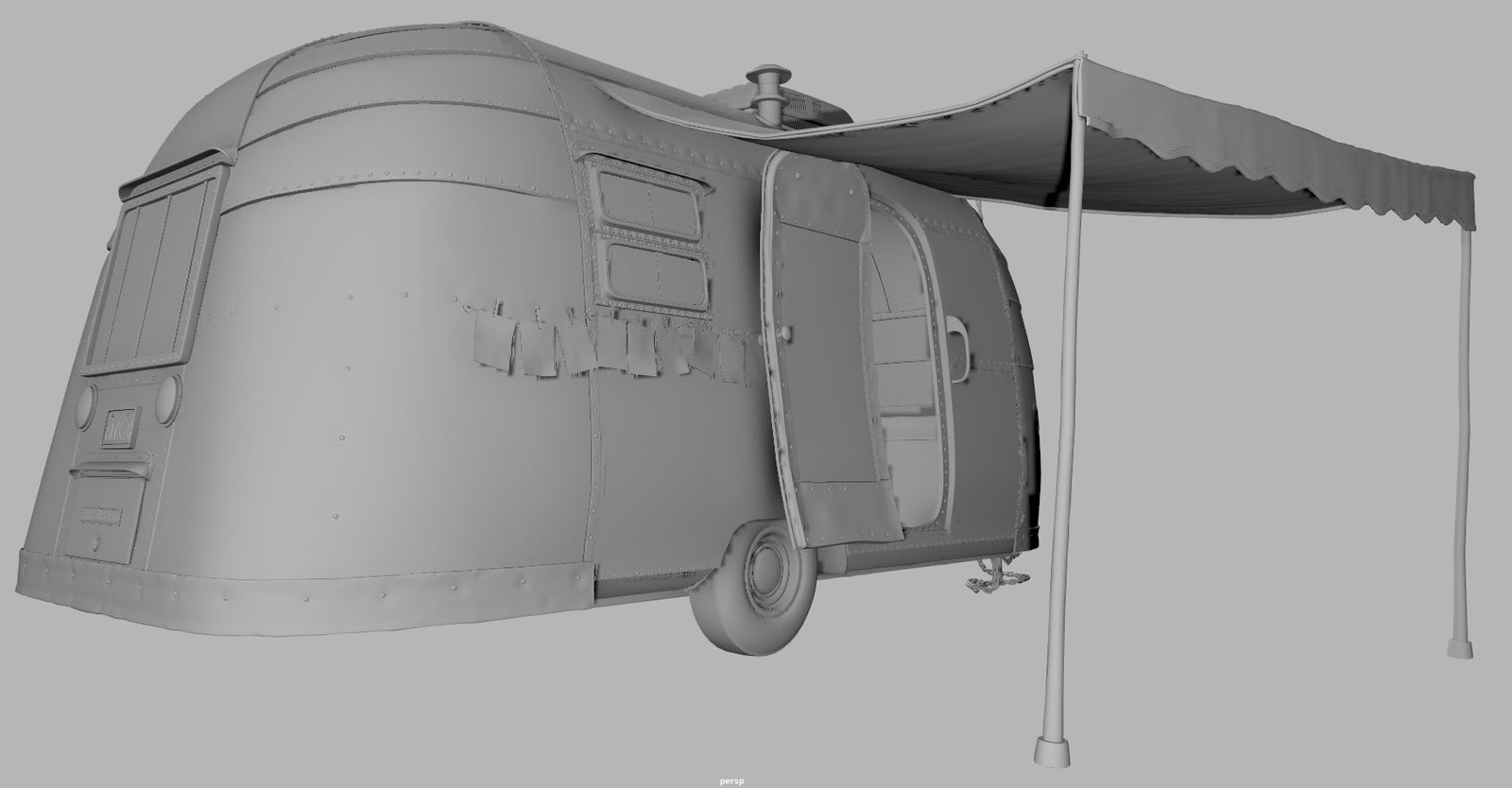 Airstream Camper Adding Tertiary details and Stylized shapes