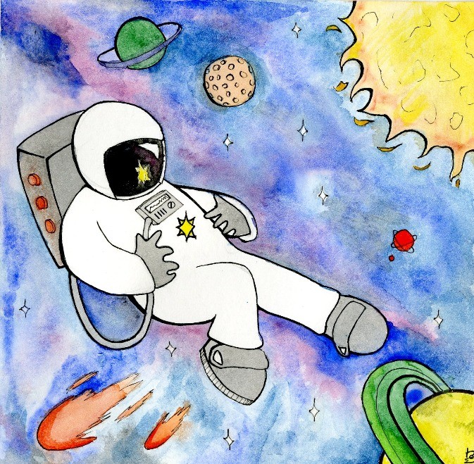 Рисунок космос для срисовки