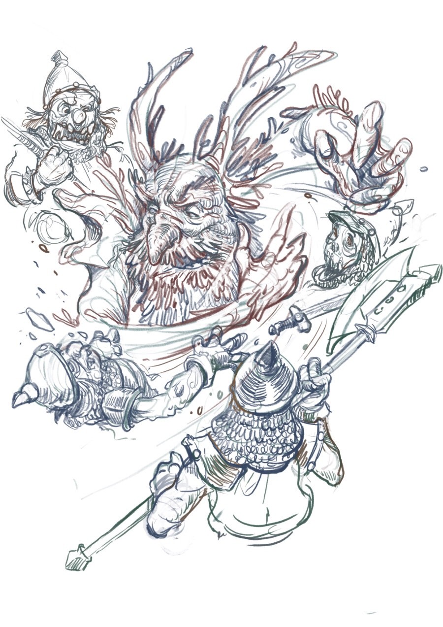 Wood spirits fighting the undead