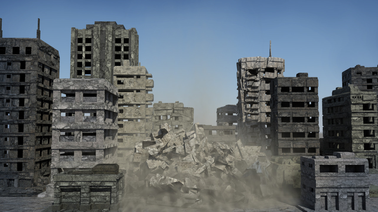ArtStation - 廃墟ビル崩壊シュミレーション ver3.0