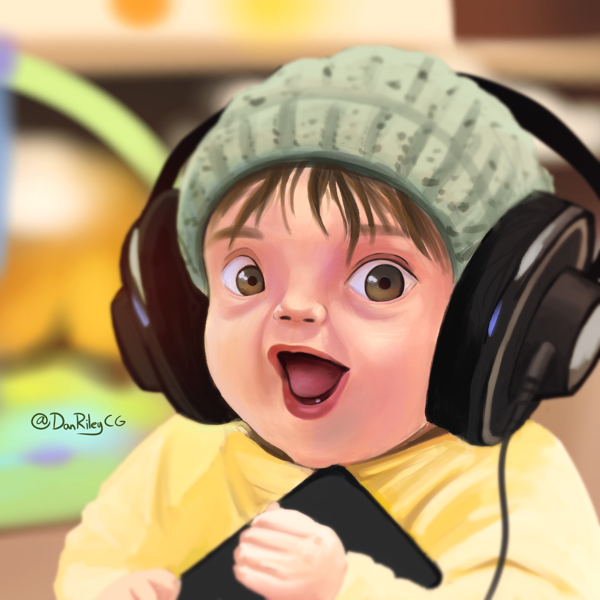 Dan Riley Headphones Baby Reddit Gets Drawn