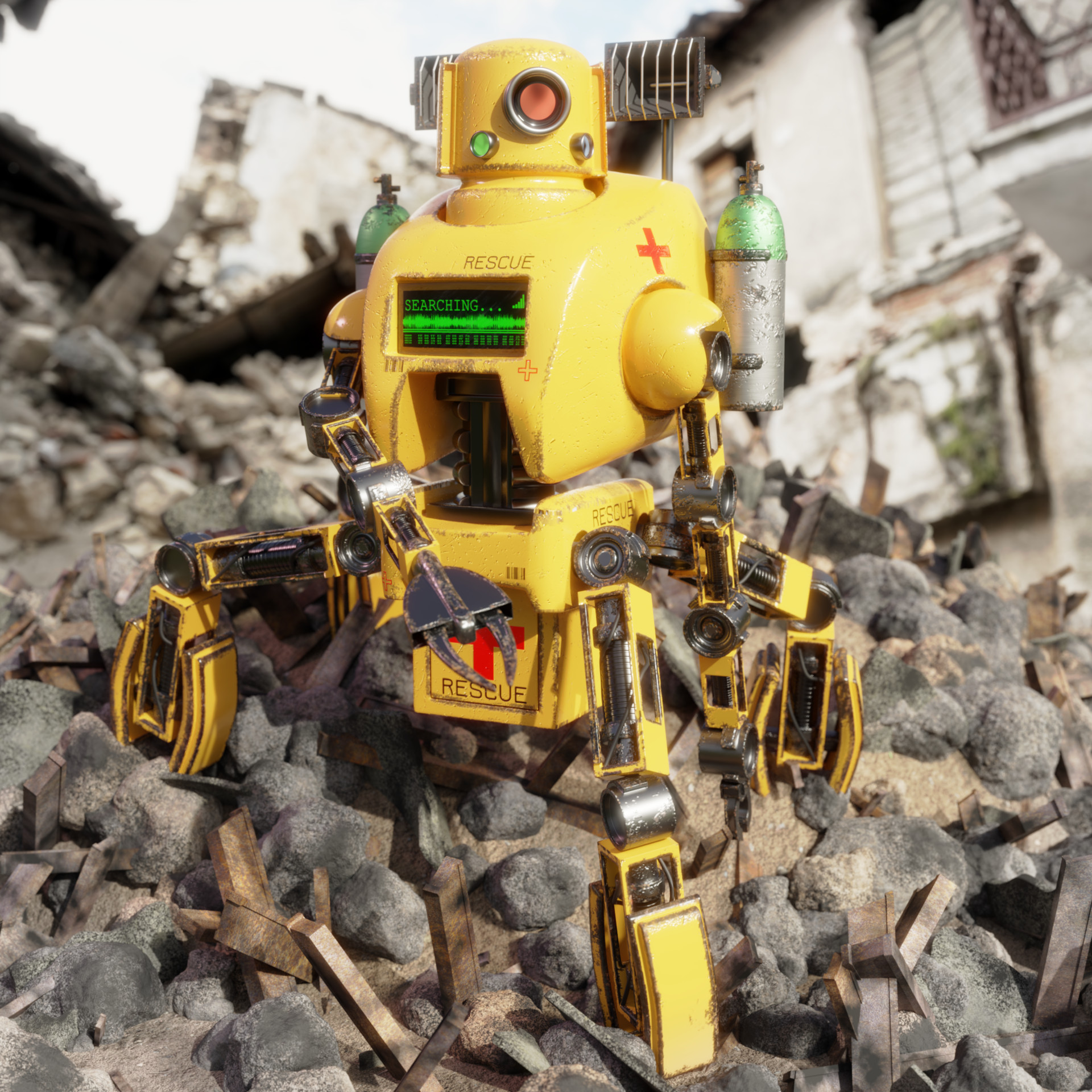 Haughtygray Alien Rescue Robot