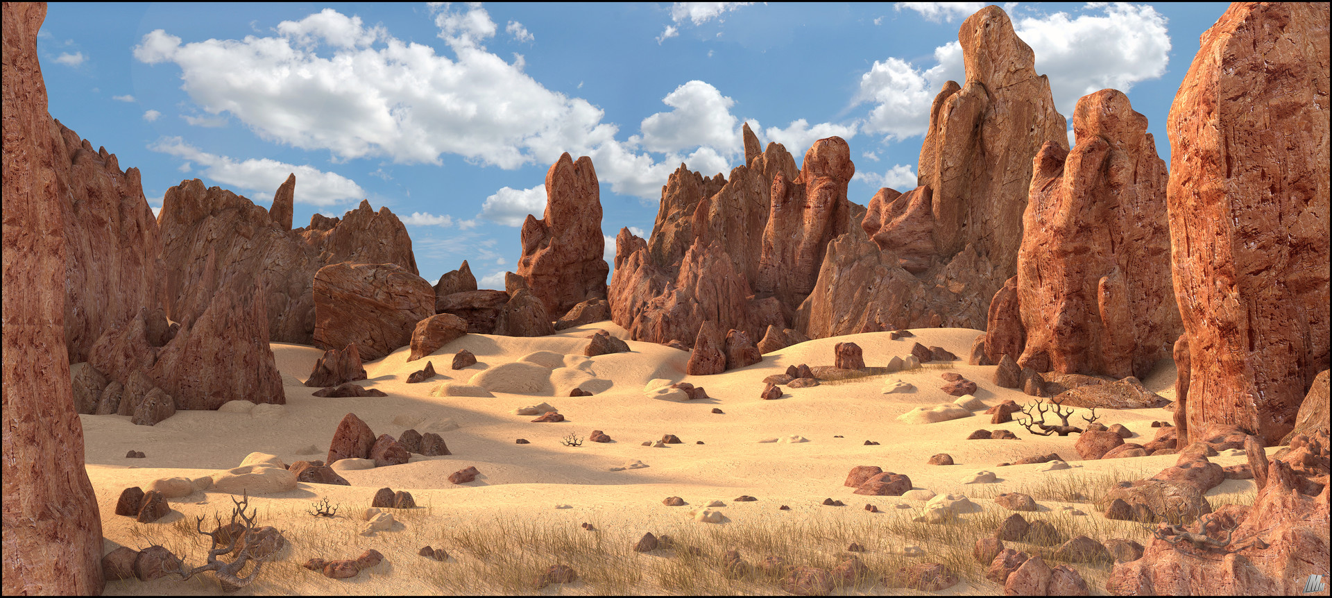 ArtStation - Cartoon Desert Rock Landscape