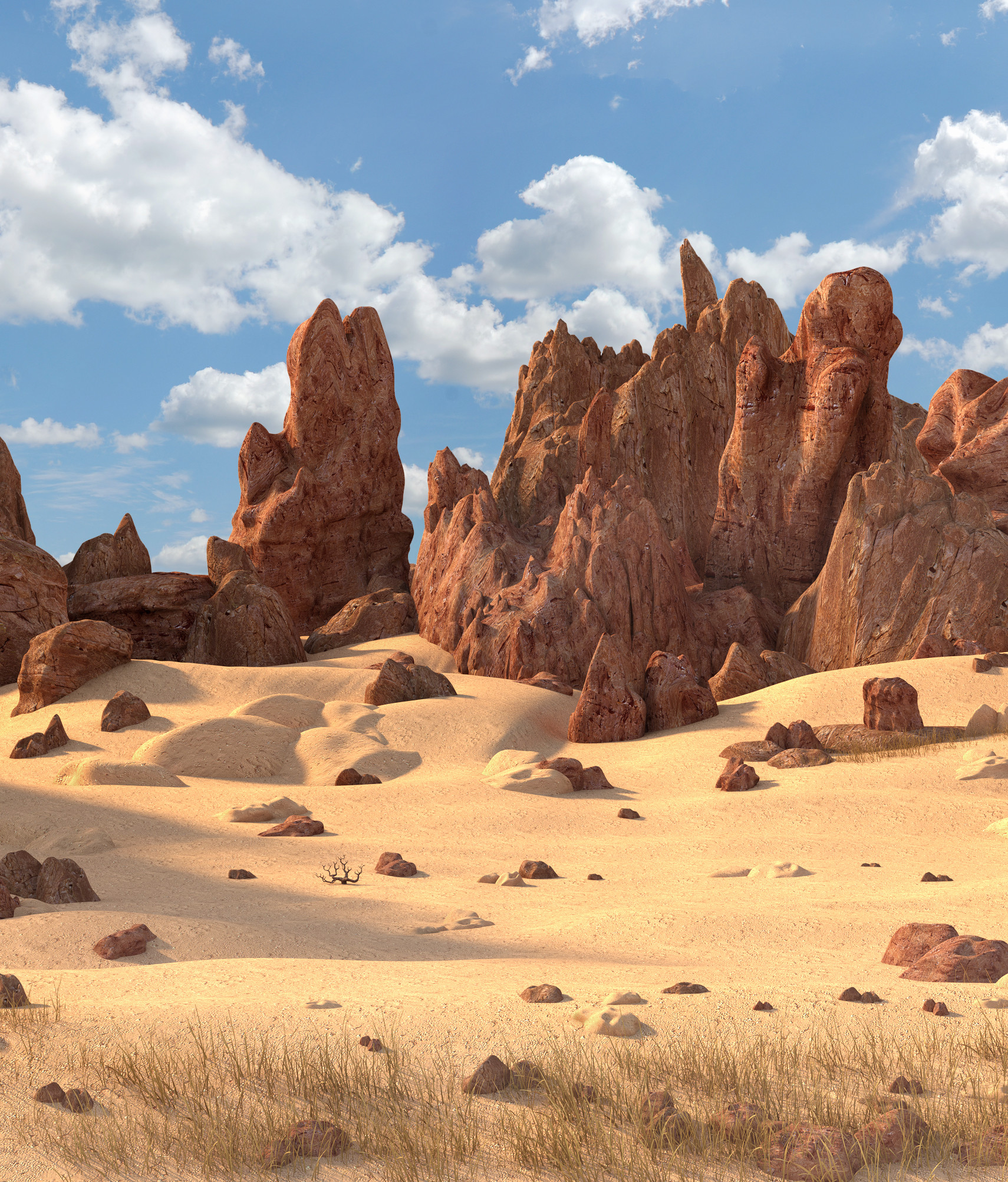 Artstation Cartoon Desert Rock Landscape