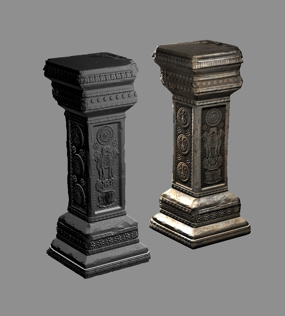 Temple Column Hi and low Res assets