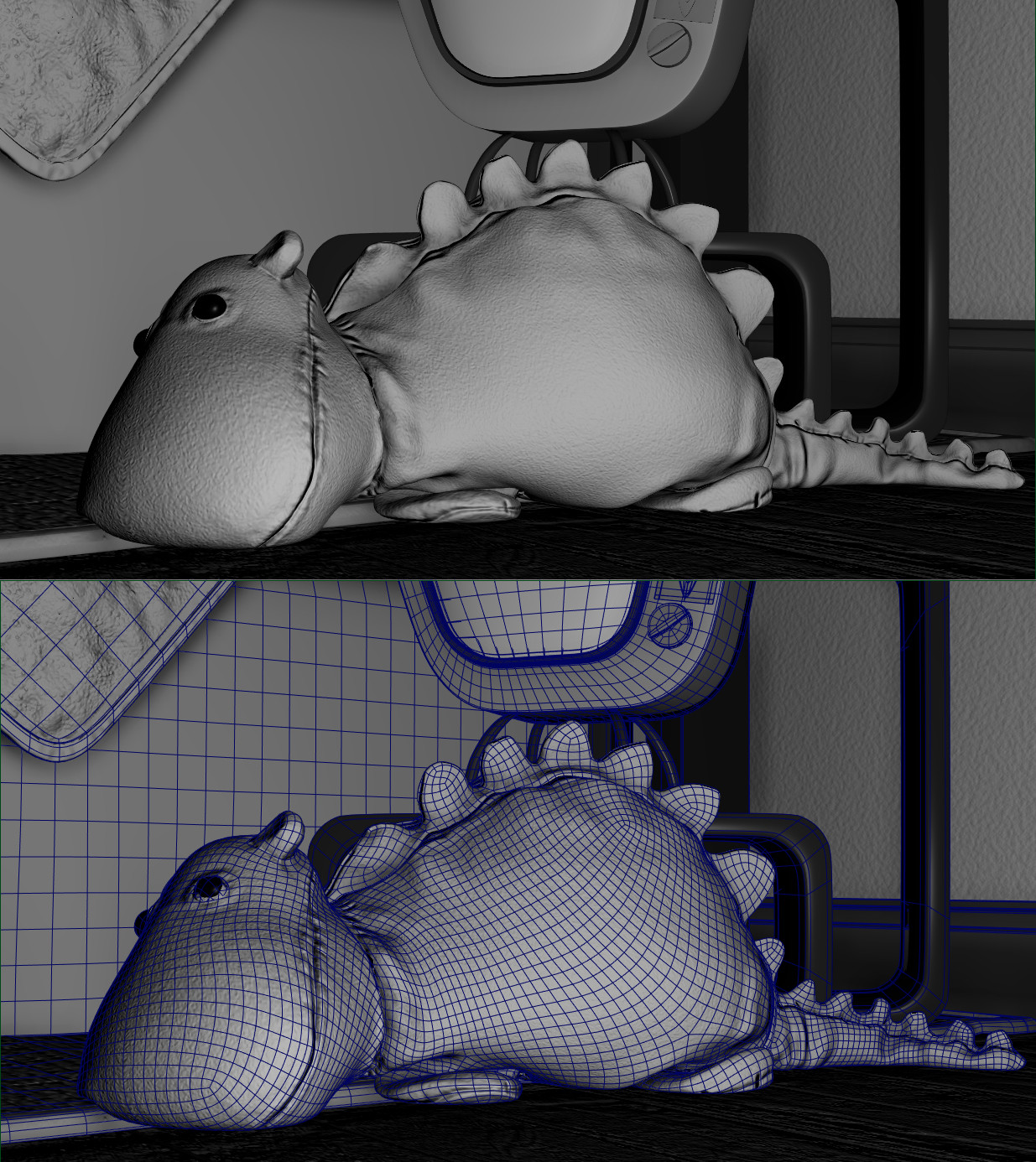 Night time Nursery mid-res wireframe