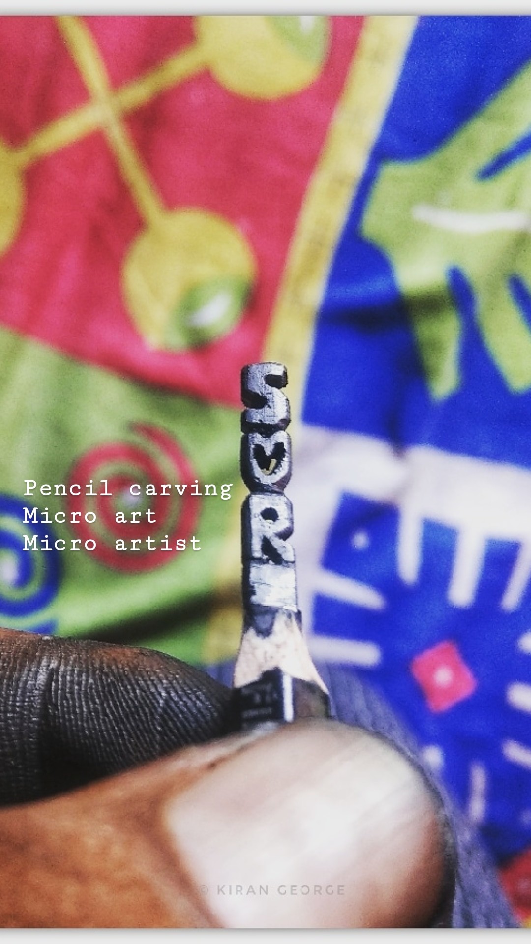 Kiran George Micro Art Pencil Carving Pencil lead carvings are a real art form! kiran george micro art pencil carving