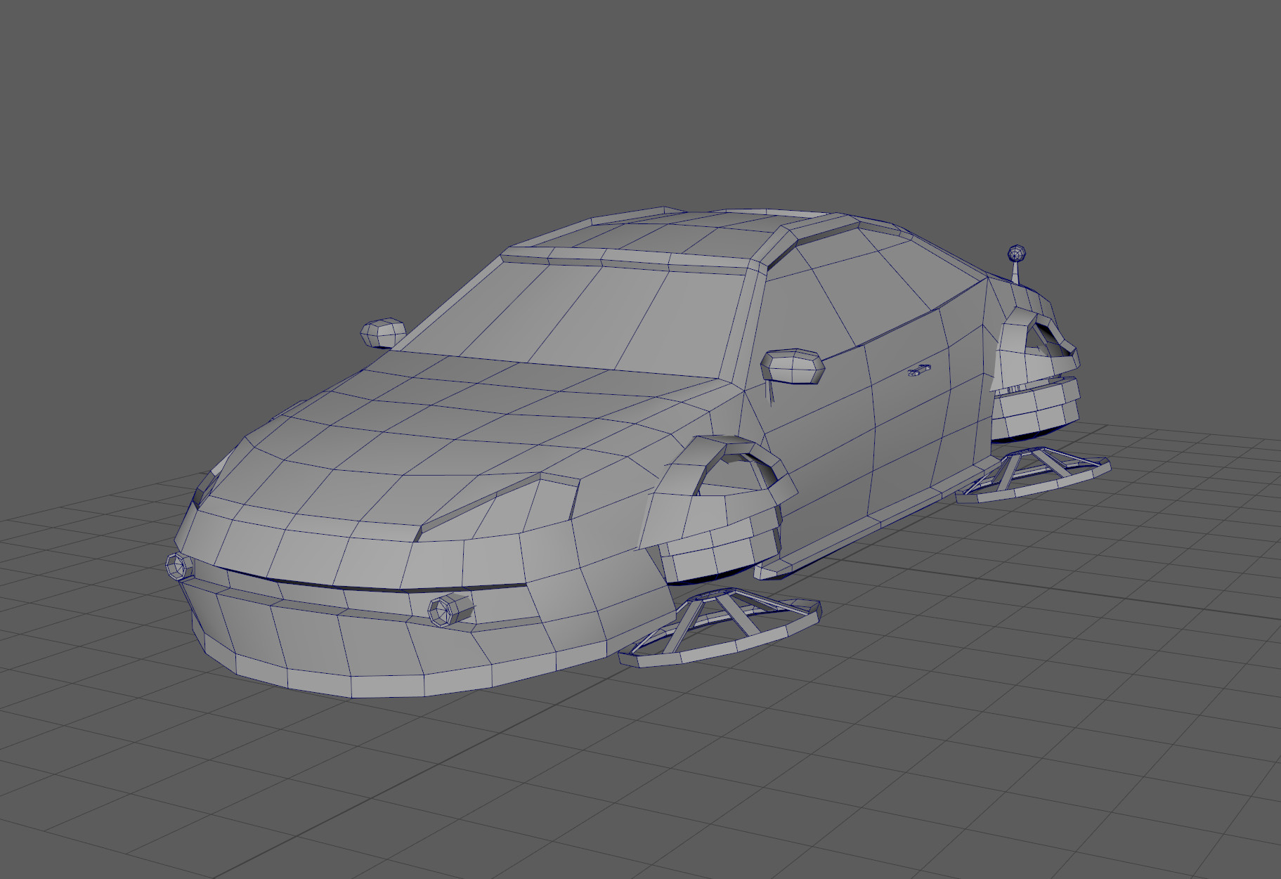 Чертеж low poly машины
