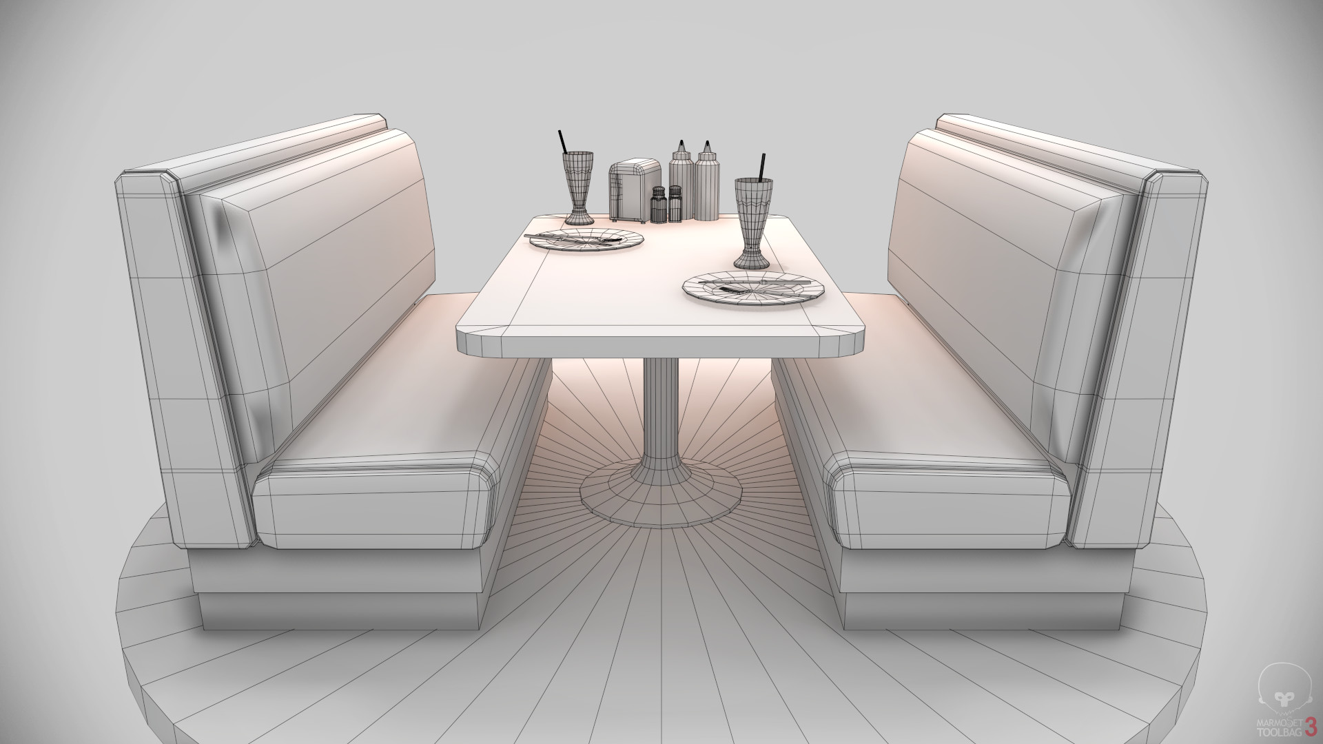 American diner shop bench