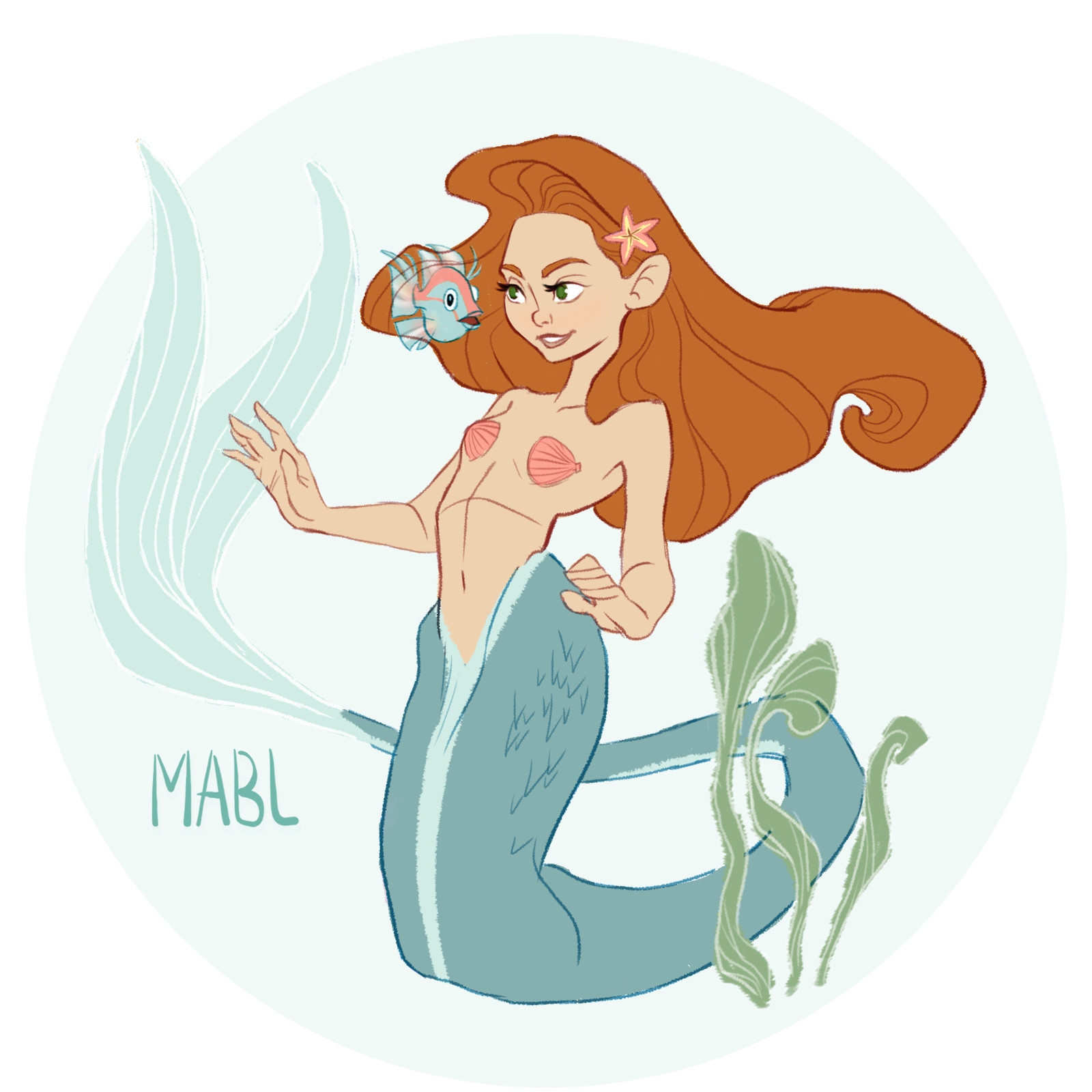 Mermaid  and fish