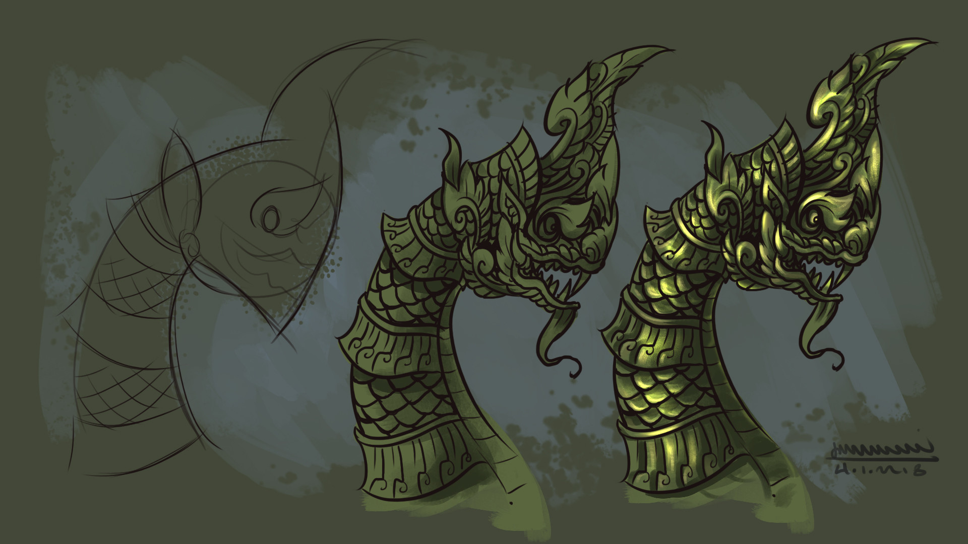 ArtStation - dragon character design, Pixel Brush Artstudio