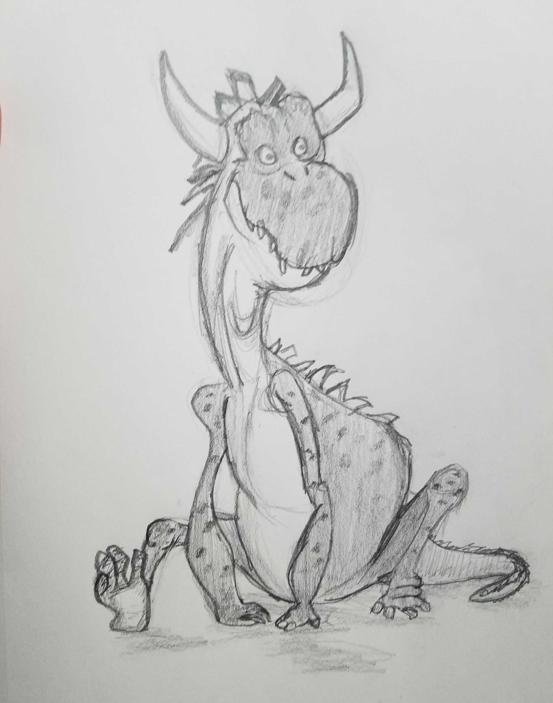 Brandon Miller A Friendly Dragon,Line Art Cosmos Flower Drawing