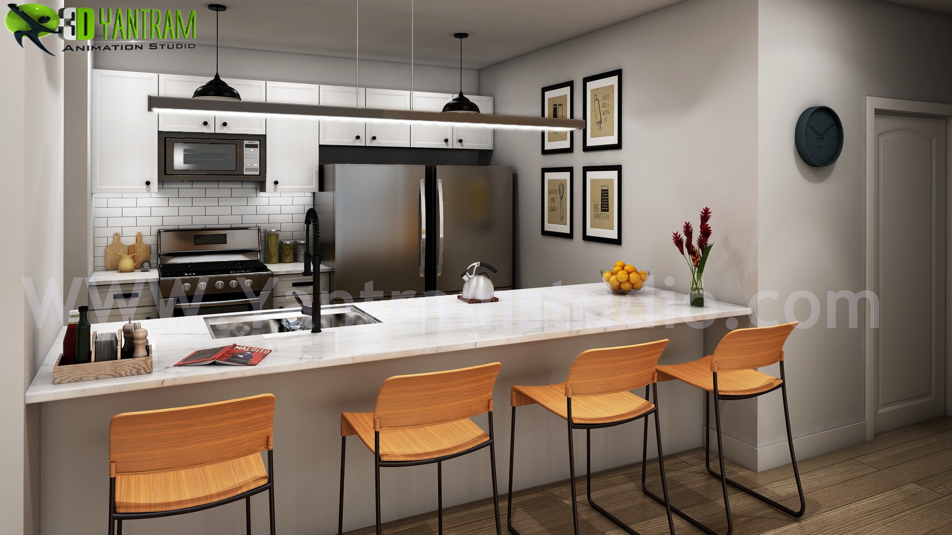 Artstation Modern Small Kitchen Design Ideas By Yantram 3d
