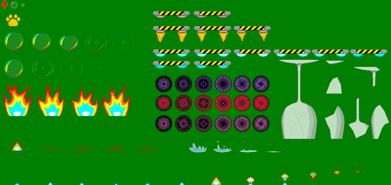 Sprite sheet of some random objects (Actual Pixel Size)