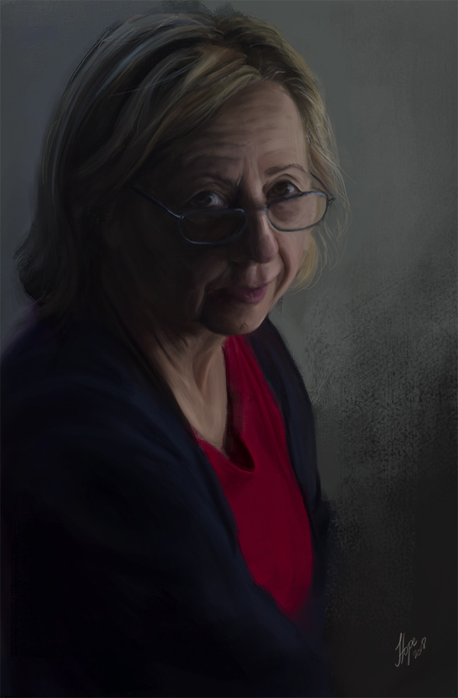 Portrait of a very special lovely lady who I love the most and yet get along the worst. Can you guess who it is? ;) 