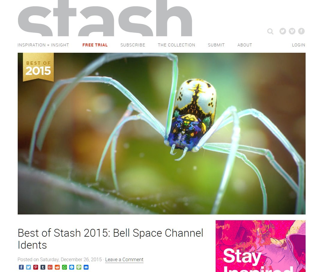 That ID was listed as BEST OF STASH 2015 here -&gt; http://www.stashmedia.tv/stash-2015-bell-space-channel-idents/