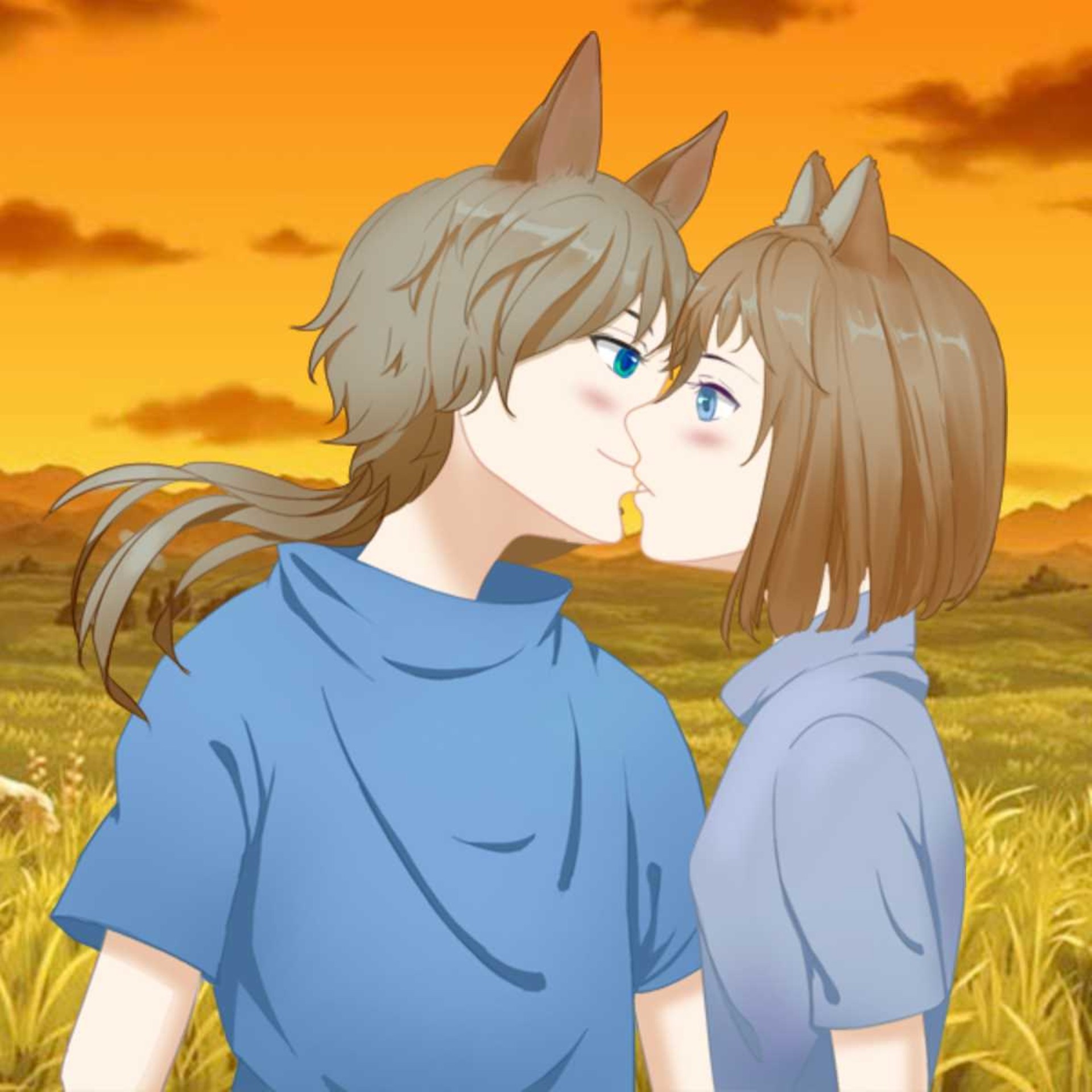 Risha Blue Dog kiss anime partners