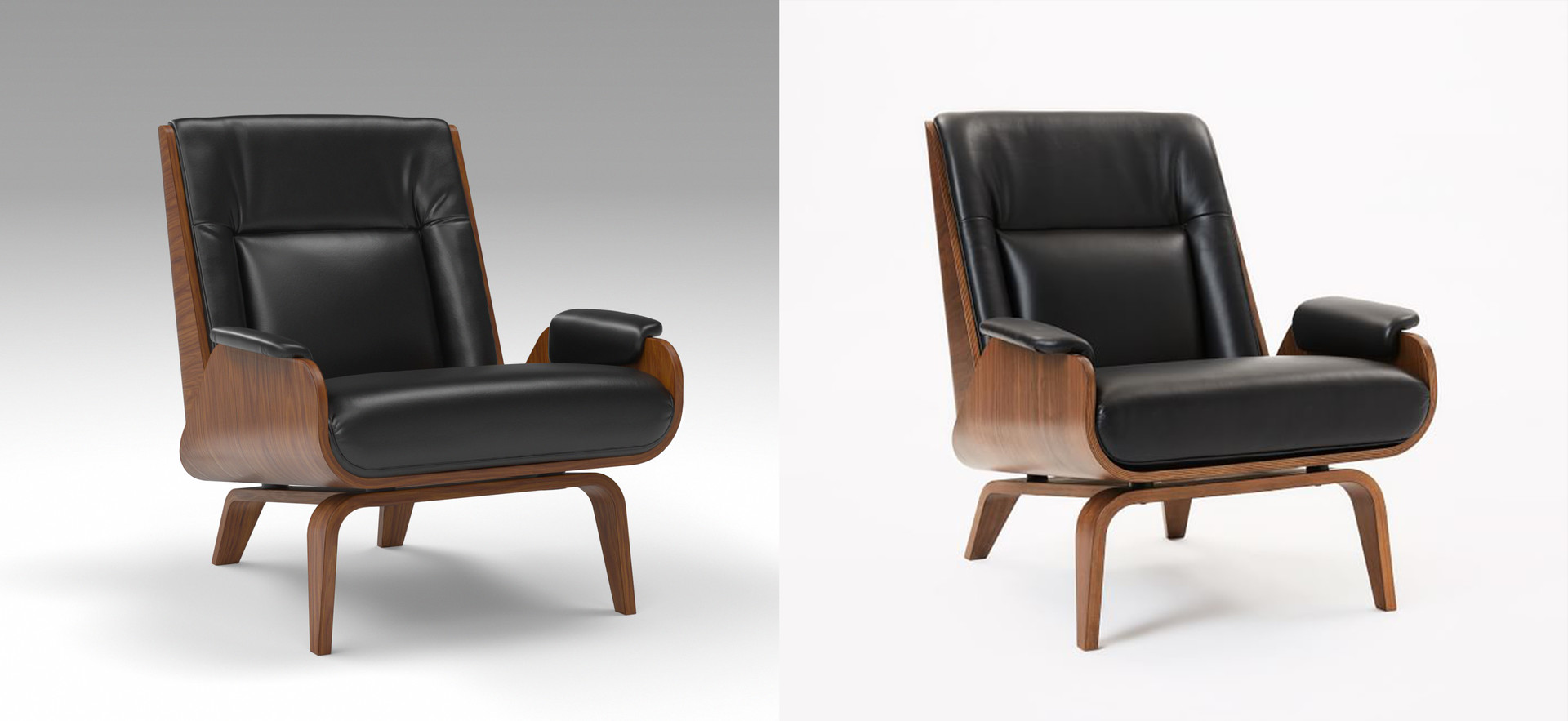 Paulo bent discount ply leather chair