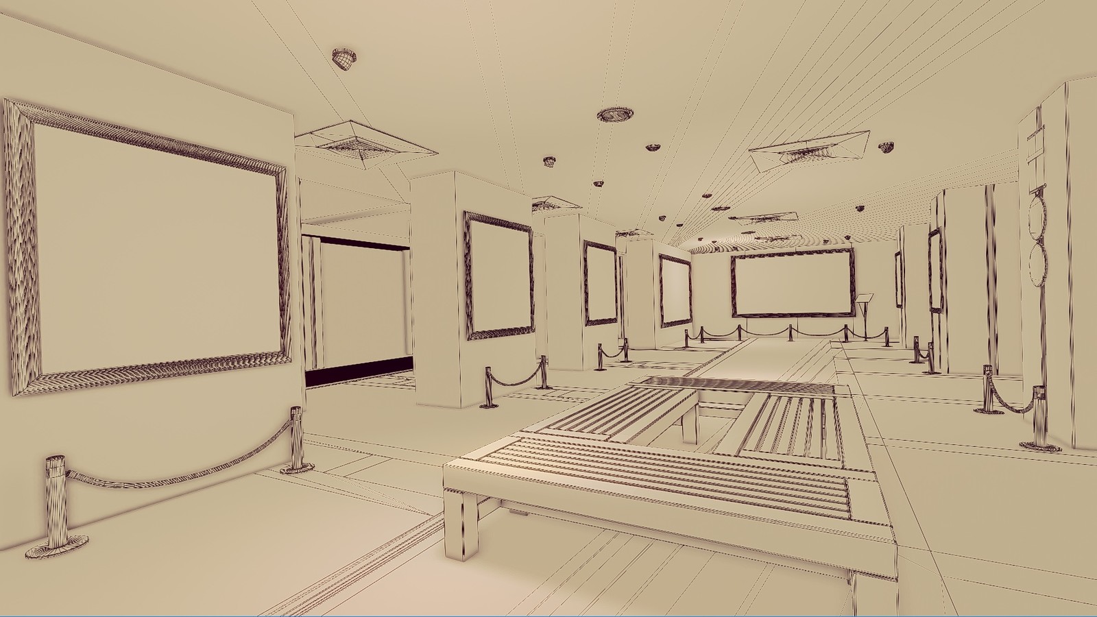 Wireframe of the Exhibition Hall