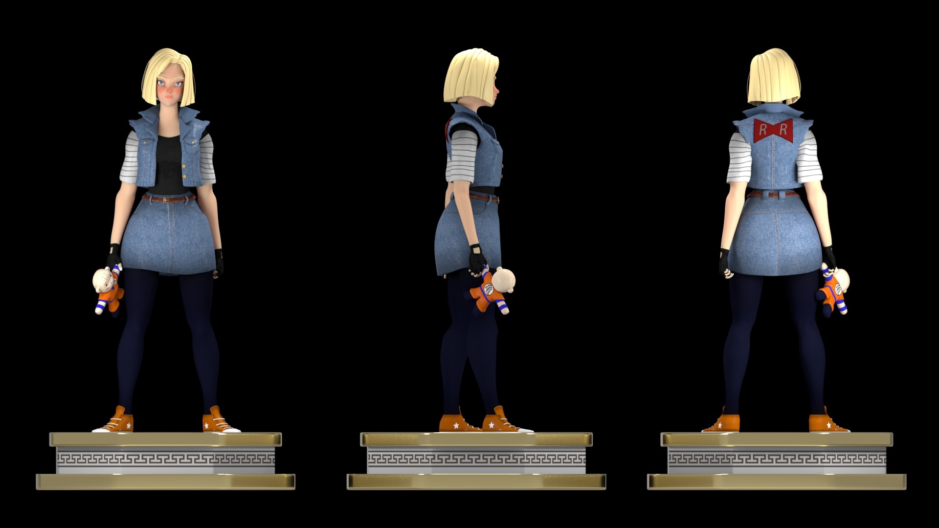 Artstation Dragon Ball Z Character Android 18 Modeling Wong Siew Chiong