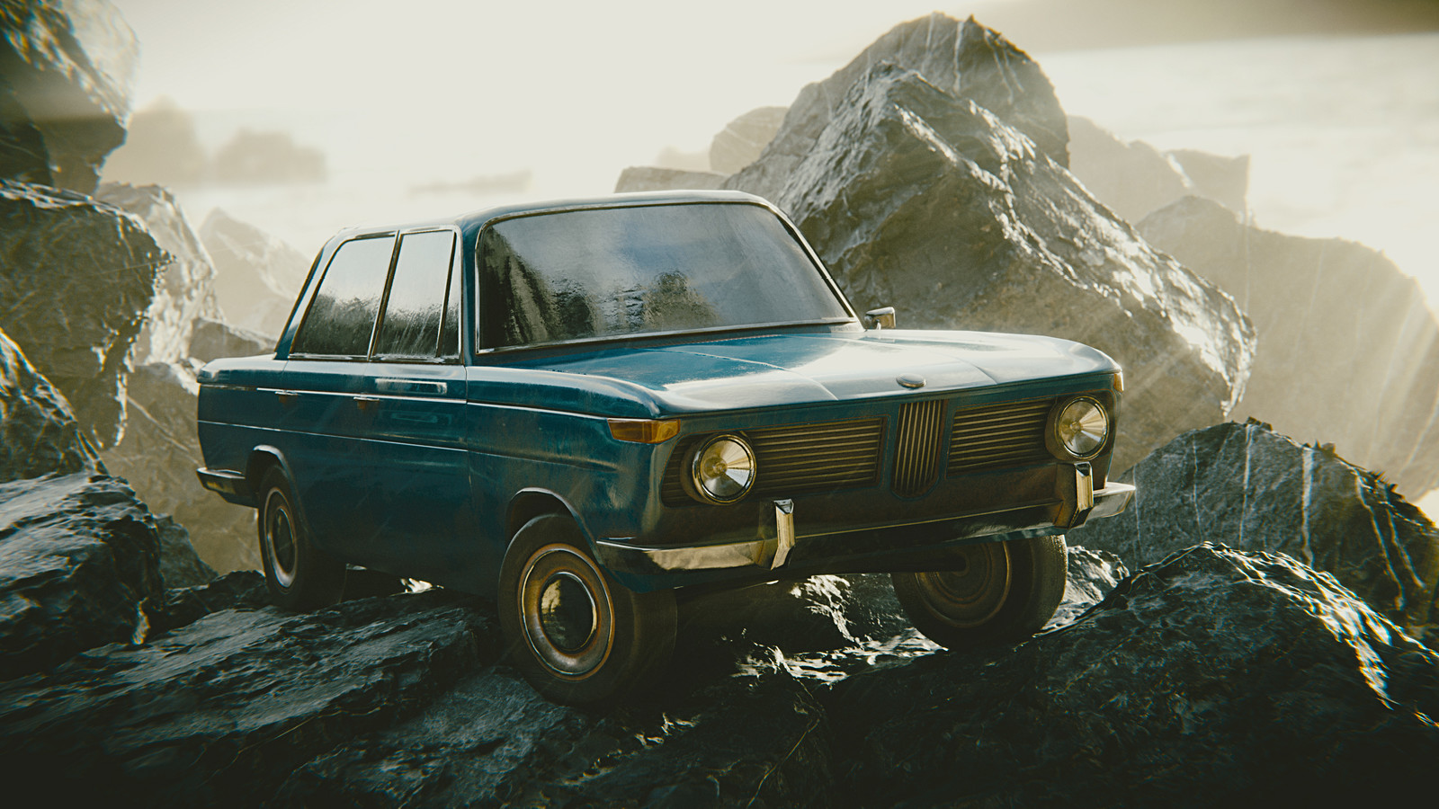 Car on a Mountain - Blender