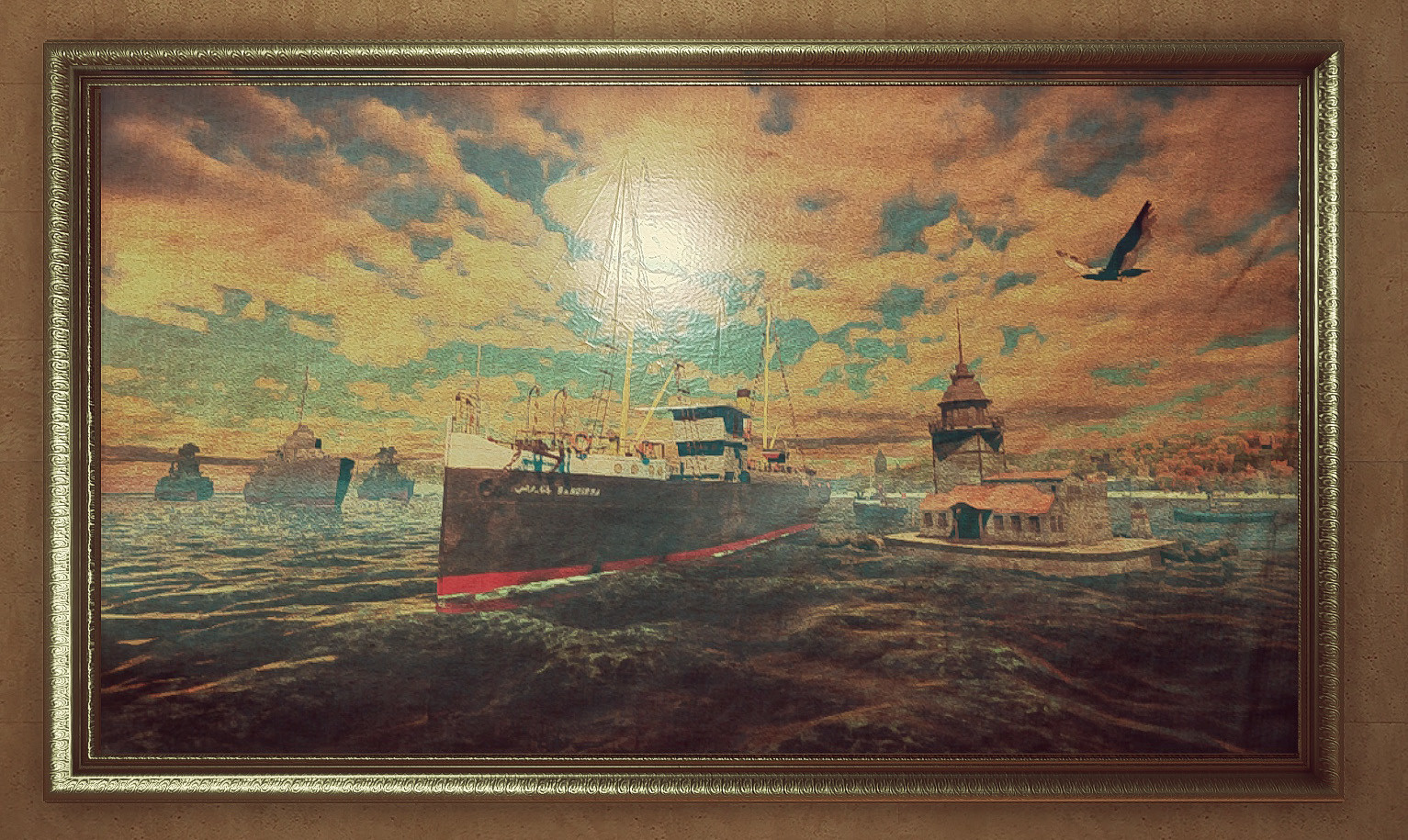 To give the image a painterly look, i have used a Kuwahara post processing filter in Unity3d. Also I have blended all whole with a canvas texture to add realism