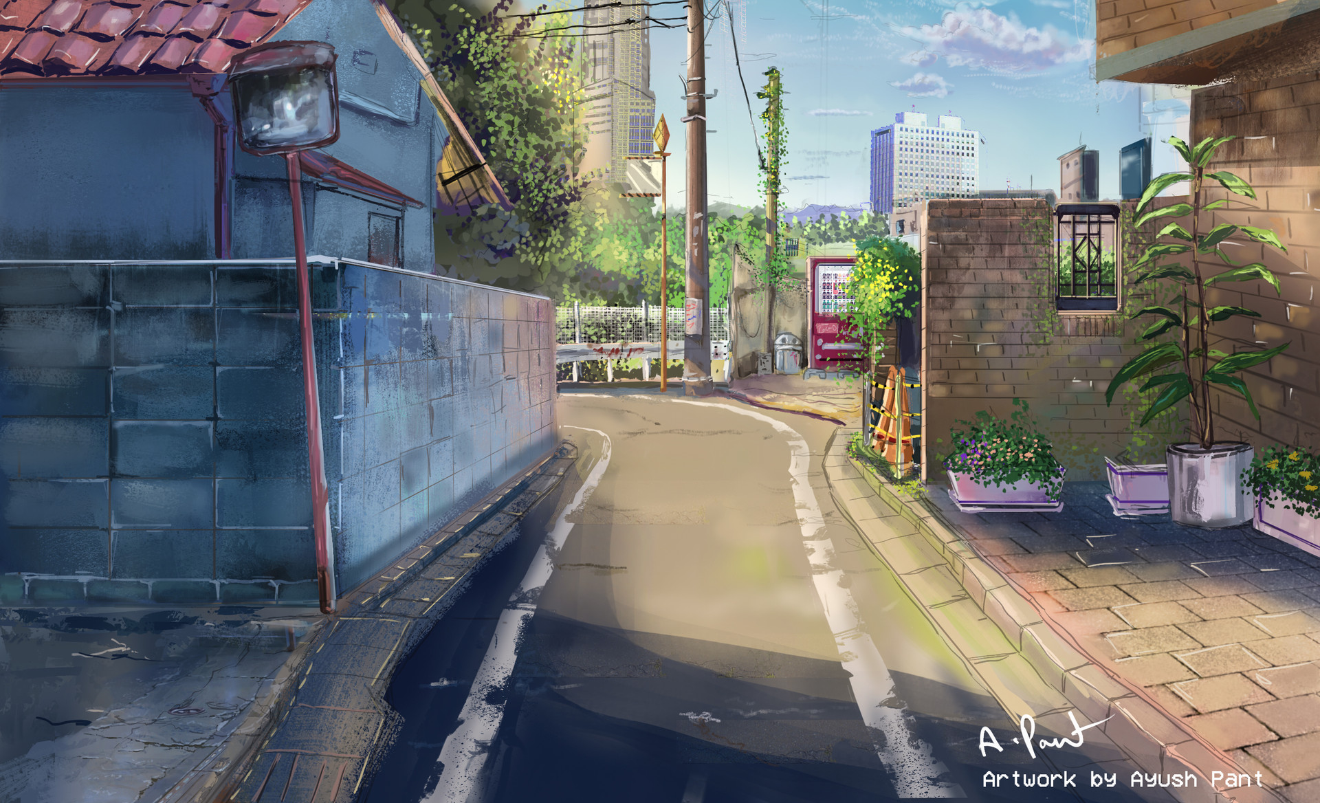 ArtStation - Hometown anime background