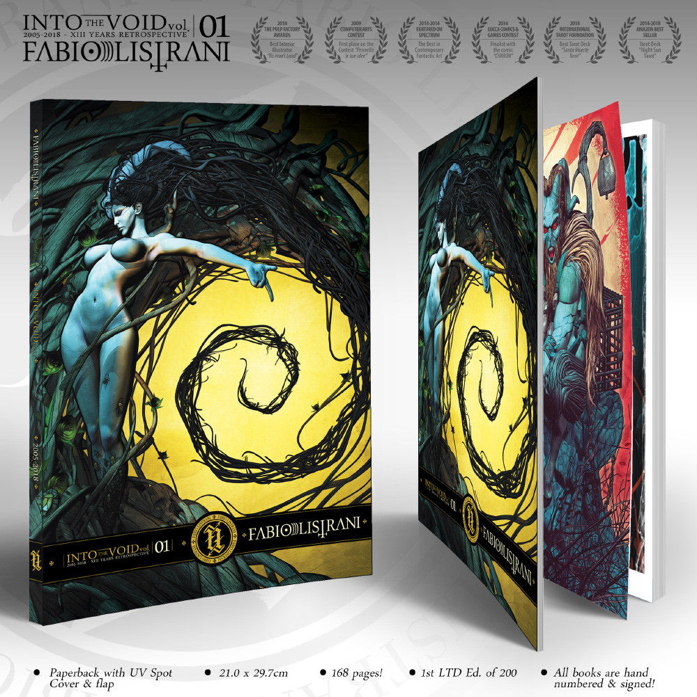 INTOtheVOID[vol.01] 
"2005-2018 - XII Years Retrospective"

- Paperback with UV Spot Cover &amp; flap
- 168 pages!
- 21.0 x 29.7cm
- 1st Limited Editions of 200
- All books are hand numbered &amp; signed!


