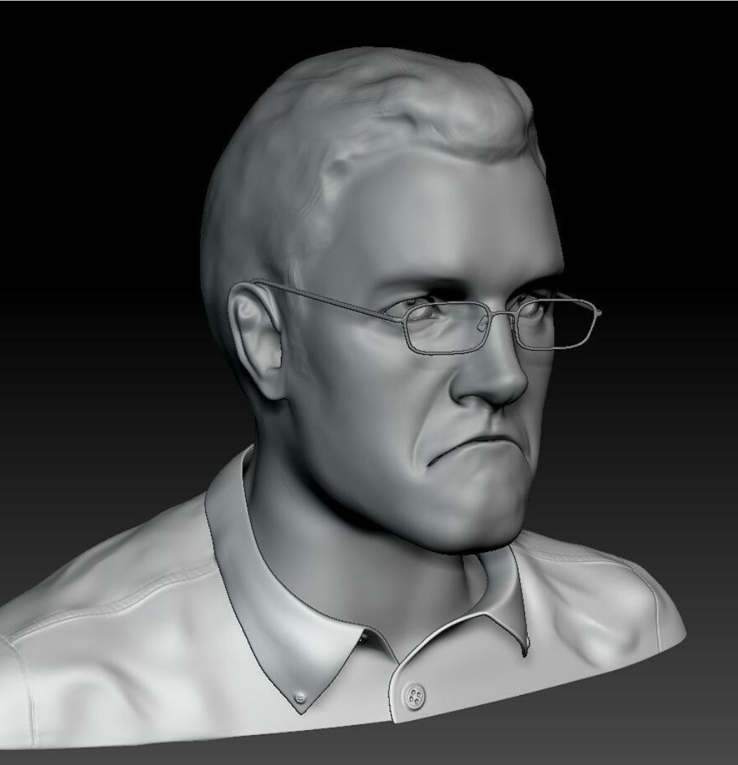 Quick sculpt of the Angry Video Game Nerd, aka James Rolfe.