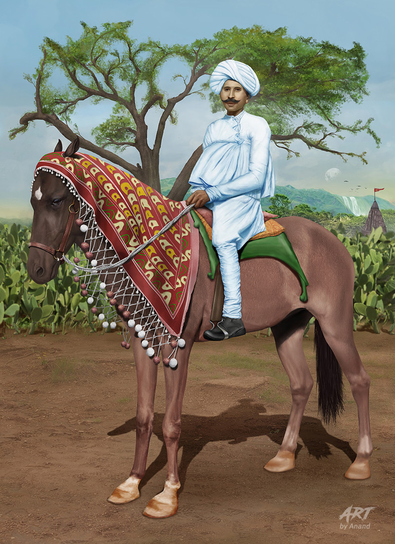 Artstation Digital Painting Of Man Sitting On Horse With