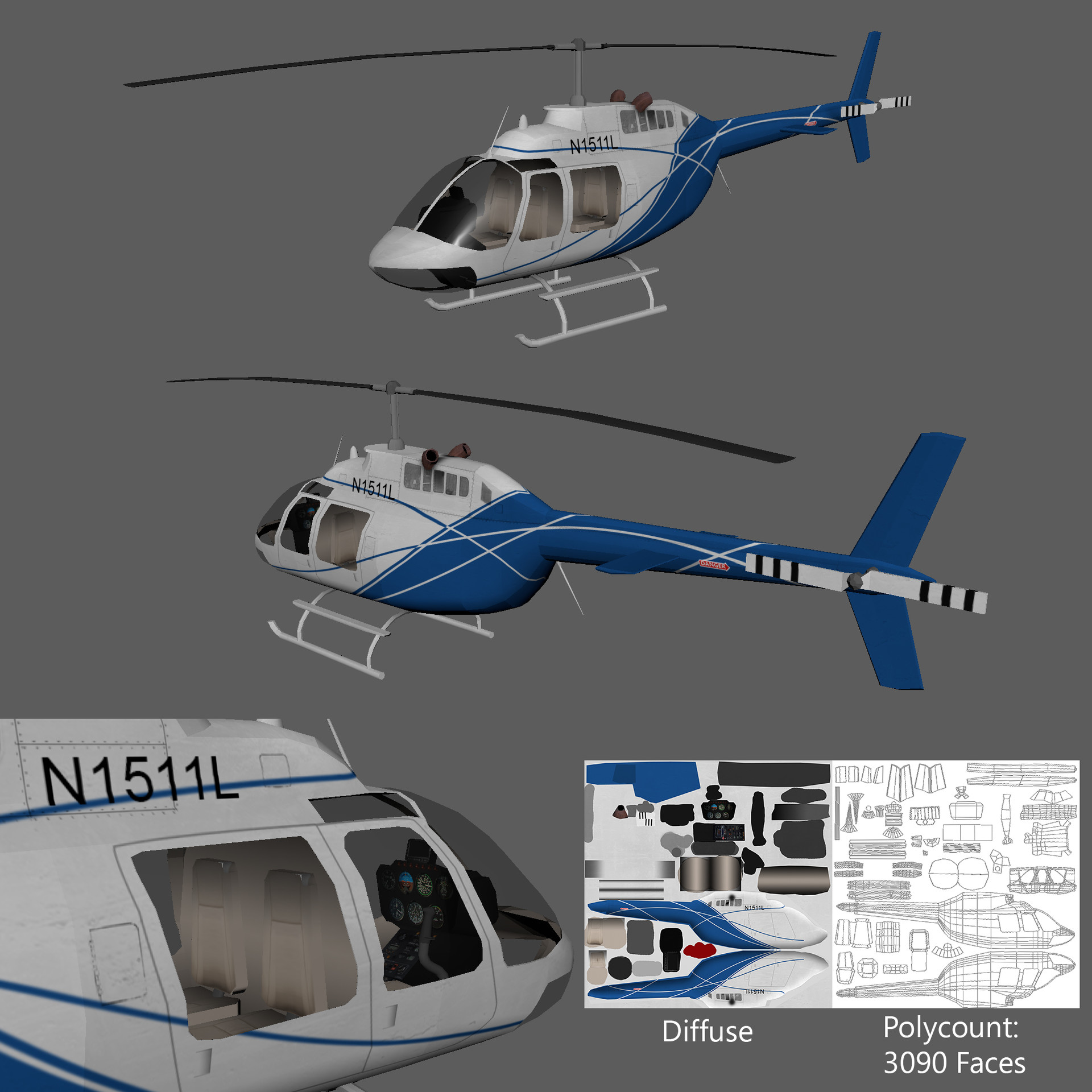 Artstation Bell 206 Jetranger Bradley Keats