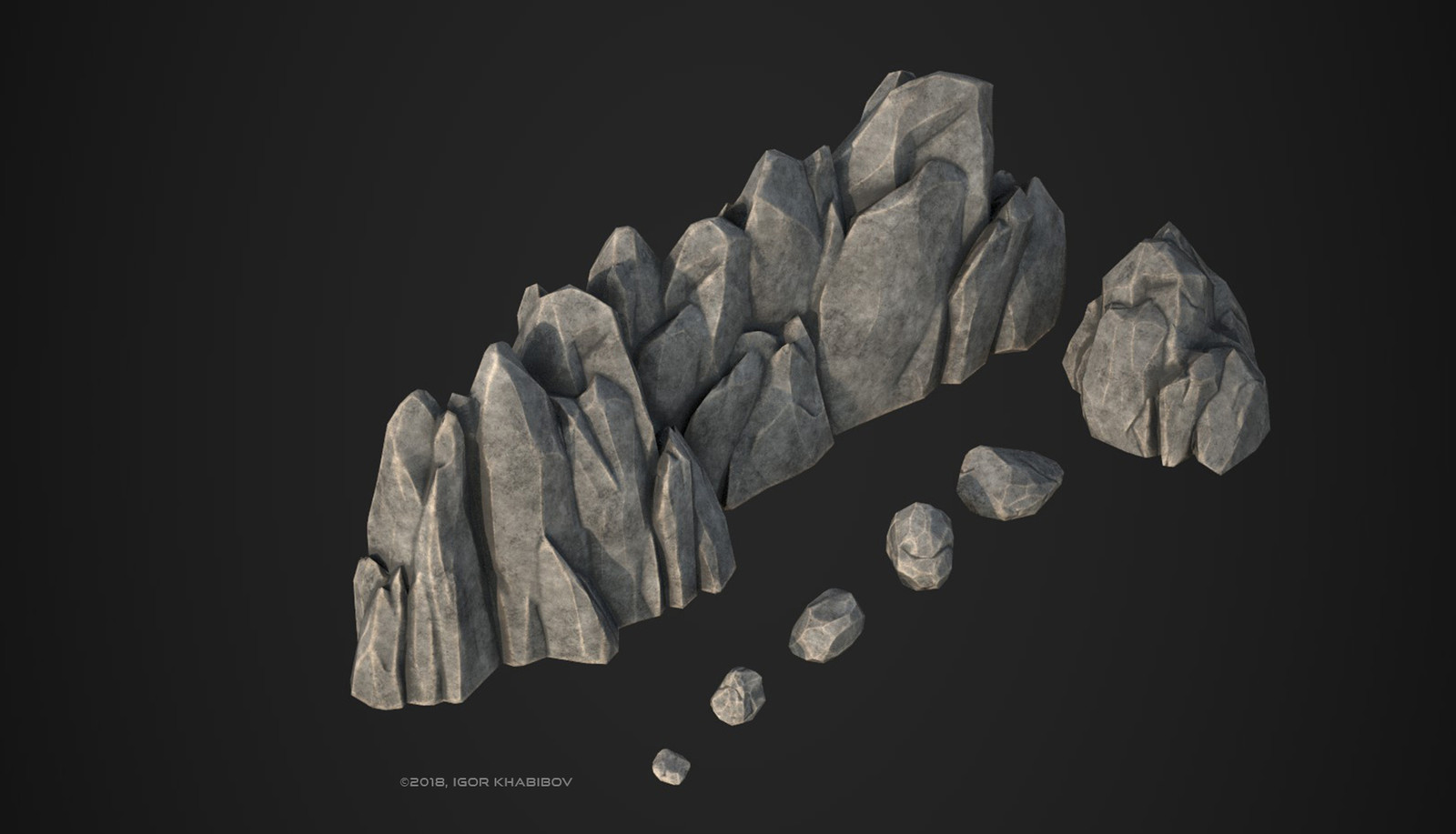Stylized rock formations