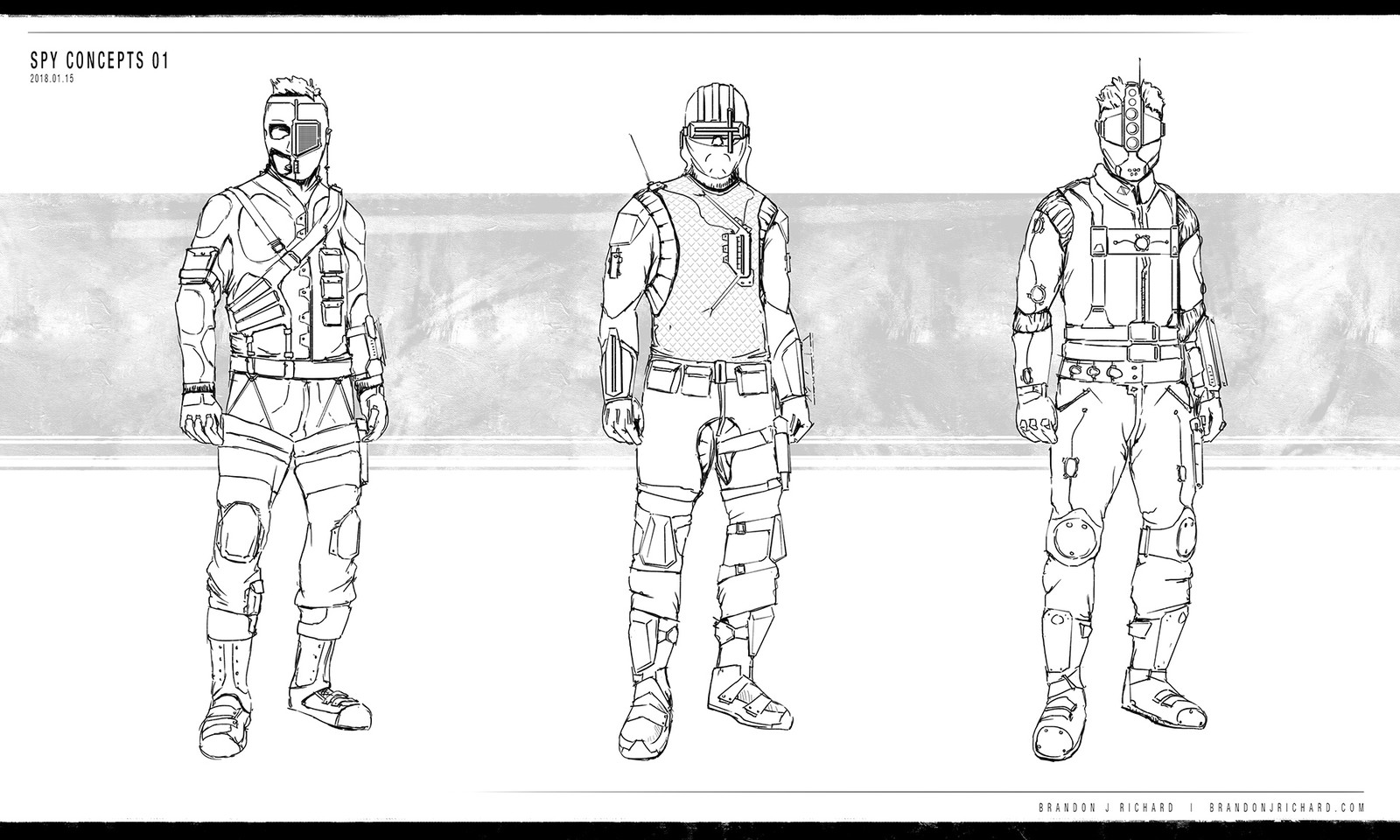 Spy concept sketches to define the look.