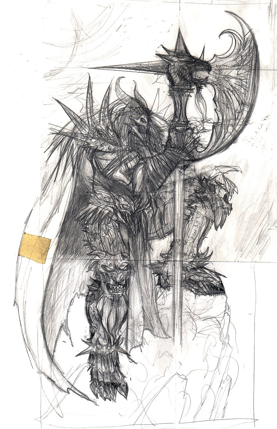 海外限定スパイク販売 Sketchbook: - Perales Stone Medieval Knight Doom Spawn 絵画